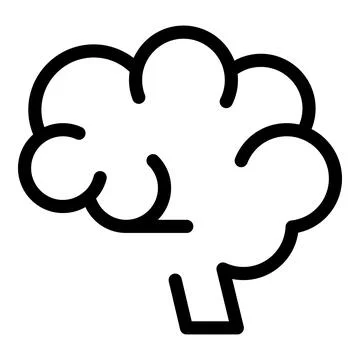 Thinking human brain icon, outline style Stock Illustration