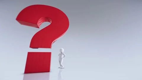 Thinking human concept front of question mark 4k Video stock 145362944