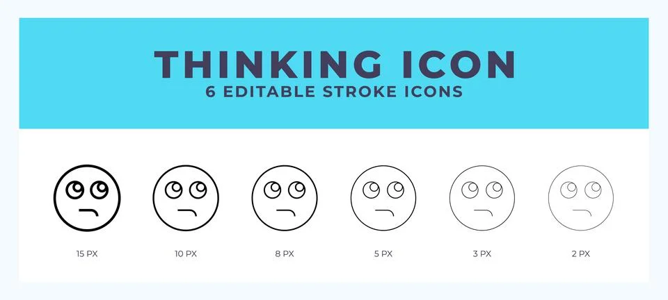 Thinking icon with different stroke. Vector illustration. 스톡 일러스트