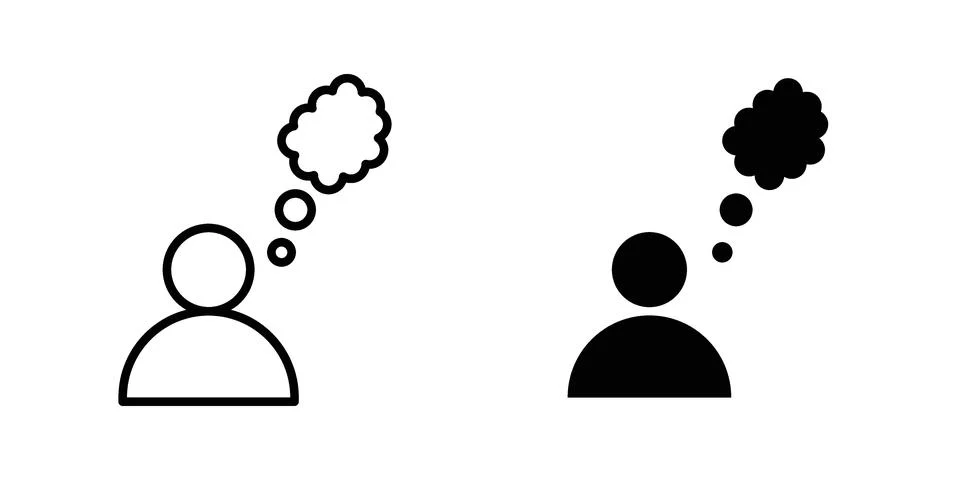 Thinking icon Illustration set. Vector Eps10 for apps Illustrazione stock