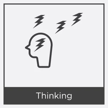 Thinking icon isolated on white background Free Stock Illustration