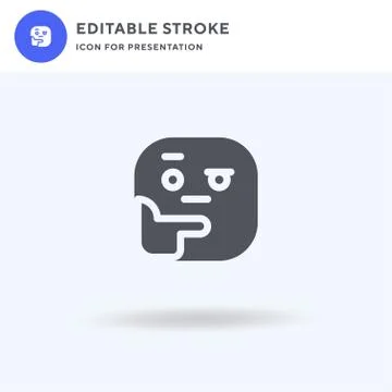 Thinking icon vector, filled flat sign, solid pictogram isolated on white, lo Illustrazione stock