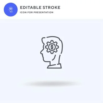 Thinking icon vector, filled flat sign, solid pictogram isolated on white, logo Illustrazione stock