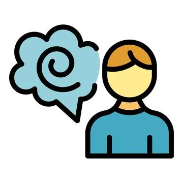 Thinking icon vector flat Illustrazione stock