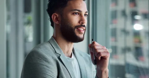 Thinking, idea and business man in office for solution, planning and problem Stock Footage 294353838