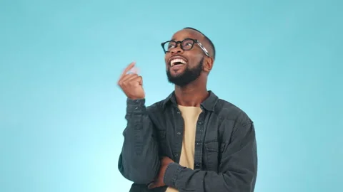 Thinking, idea and young black man in a studio with a problem solving Stock Footage 254052066