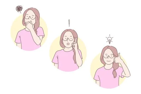 Thinking, idea, brainstorm, like set concept 스톡 일러스트