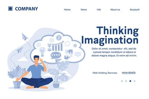 Thinking Imagination illustration Suitable for web landing page, ui, mobile a Illustrazione stock