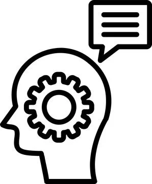 Thinking Line Icon Design Stock Illustration