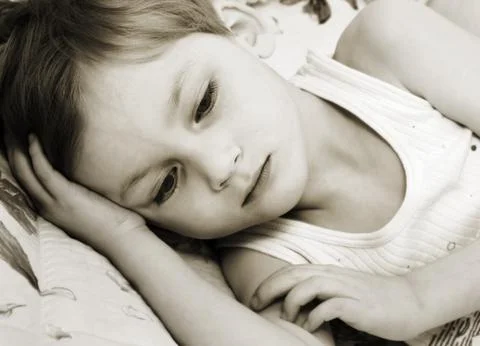 Thinking little boy Stock Photos