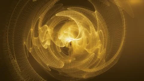 Thinking machine processing golden big data. Metaverse abstract background... Stock Illustration