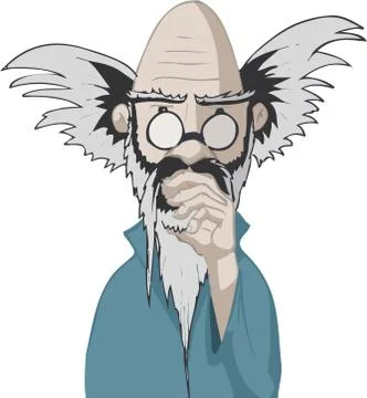 Thinking mad professor Stock Illustration