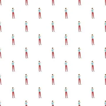 Thinking man concentrating on ideas seamless pattern Stock Illustration