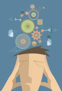 Thinking man concept Stock Illustration
