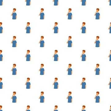 Thinking man doubting making decision seamless pattern Stock Illustration