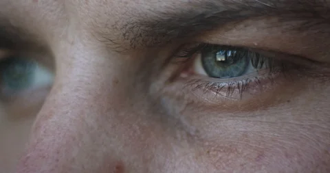 Thinking man eyes, closeup Stock Footage 106460834