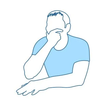 Thinking Man Icon Stock Illustration