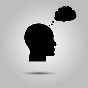 Thinking man icon Person thinking. Icon bubble イラスト素材