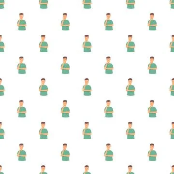 Thinking man illustration creating a seamless pattern イラスト素材