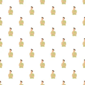 Thinking man illustration seamless pattern background Illustrazione stock