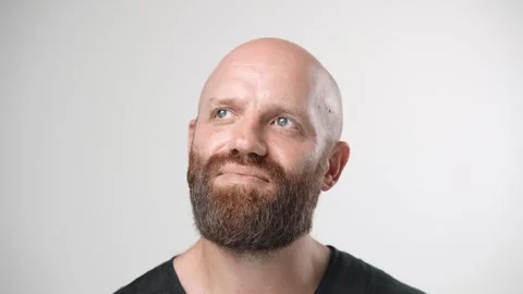 Thinking man make decision. Thoughtful pensive guy dream. Male people planning. Stock Footage 250602330