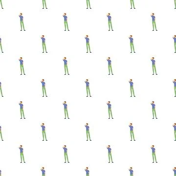Thinking man pattern for seamless background design Stock Illustration