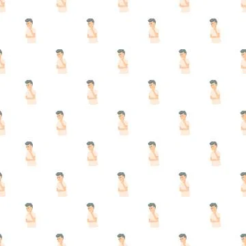 Thinking man problem solving pattern seamless background 스톡 일러스트