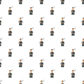Thinking man with question mark seamless pattern Stock Illustration