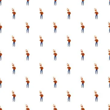 Thinking man with question marks seamless pattern イラスト素材