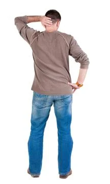 Thinking man. Rear view Stock Photos