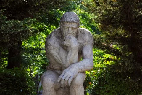 The Thinking Man Rodin Sculpture Stock Photos