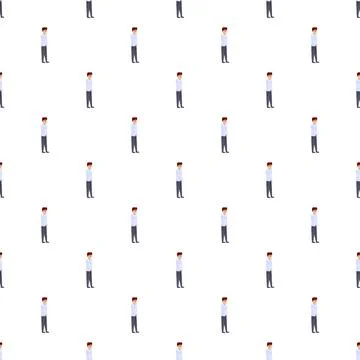 Thinking man uniform seamless pattern background イラスト素材