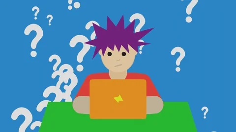 A thinking man. Working with a computer Stock Footage 126622597