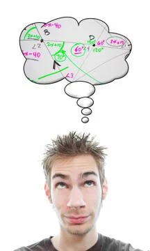 Thinking of math 스톡 일러스트