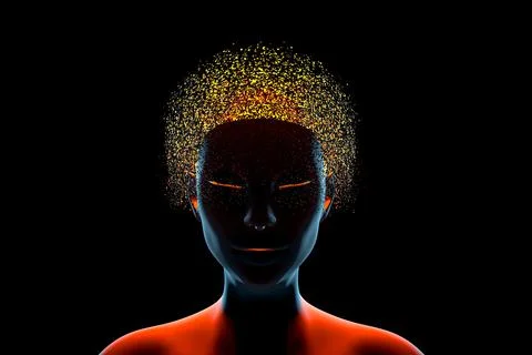 The thinking mind 3d illustration Stockillustratie