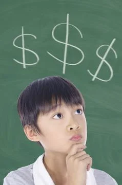 Thinking money Foto stock