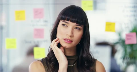 Thinking, office face and professional woman planning development, problem Stock Footage 257909972