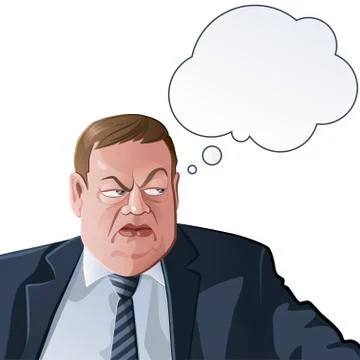 Thinking official or boss. Stock Illustration