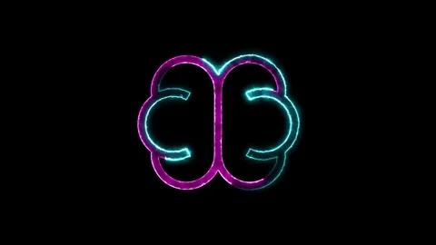 Thinking or Business Innovation concept. Glowing neon brine icon concept. c.. Stock Footage 293482662