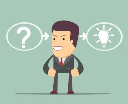 Thinking or problem solving business concept. Illustrazione stock