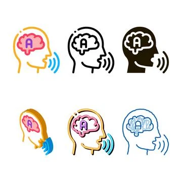 Thinking out loud icon vector variants outline Illustrazione stock