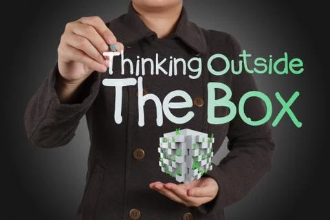 Thinking outside the box as concept Stockillustratie