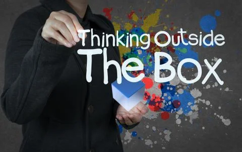 Thinking outside the box as concept イラスト素材