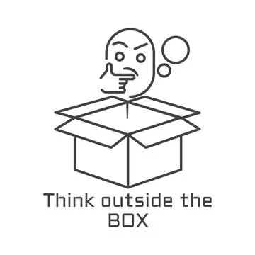Thinking outside the box concept Illustrazione stock