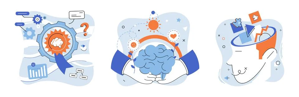 Thinking outside the box. Creative individuals possess unique blend intelligence 스톡 일러스트