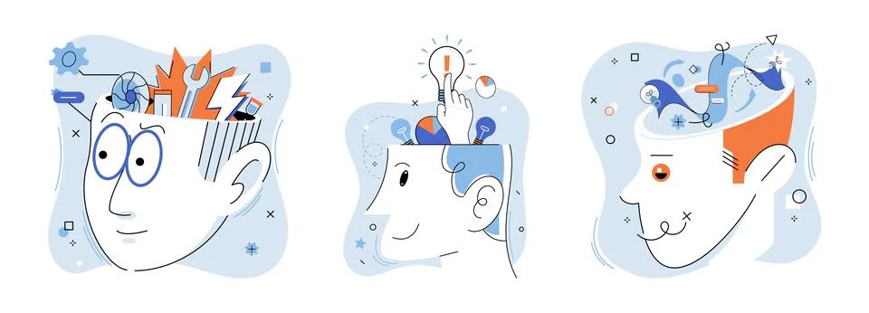 Thinking outside the box. Creativity is unleashed through imagination and 스톡 일러스트