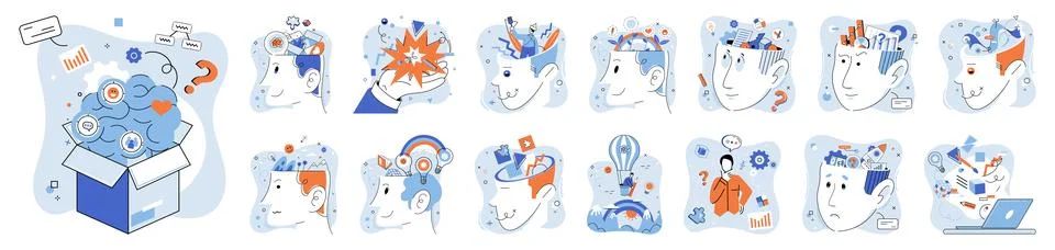 Thinking outside the box. Embracing different approaches fosters conceptual Illustrazione stock