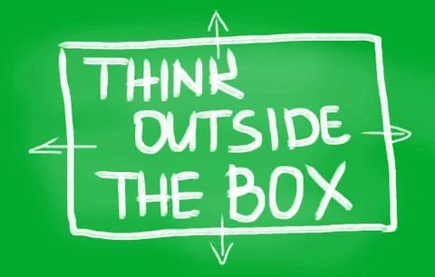Thinking outside the box 스톡 일러스트