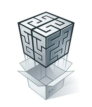 Thinking Outside The Box 스톡 일러스트