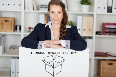 Thinking outside the box 스톡 사진
